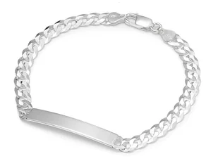 Srebrna bransoletka męska pancerka z blaszką pr925 - Bransolety męskie - miniaturka - grafika 1