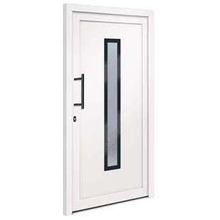 vidaXL Drzwi wejściowe, białe, 108x208 cm, PVC - Dekoratorstwo - miniaturka - grafika 1