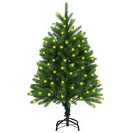 Choinki - vidaXL vidaXL Sztuczna choinka z lampkami LED, 120 cm, zielona - miniaturka - grafika 1