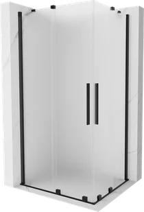 Mexen Velar Duo kabina prysznicowa rozsuwana 90x80 cm, szron, czarna - 871-090-080-32-70 - Kabiny prysznicowe - miniaturka - grafika 1