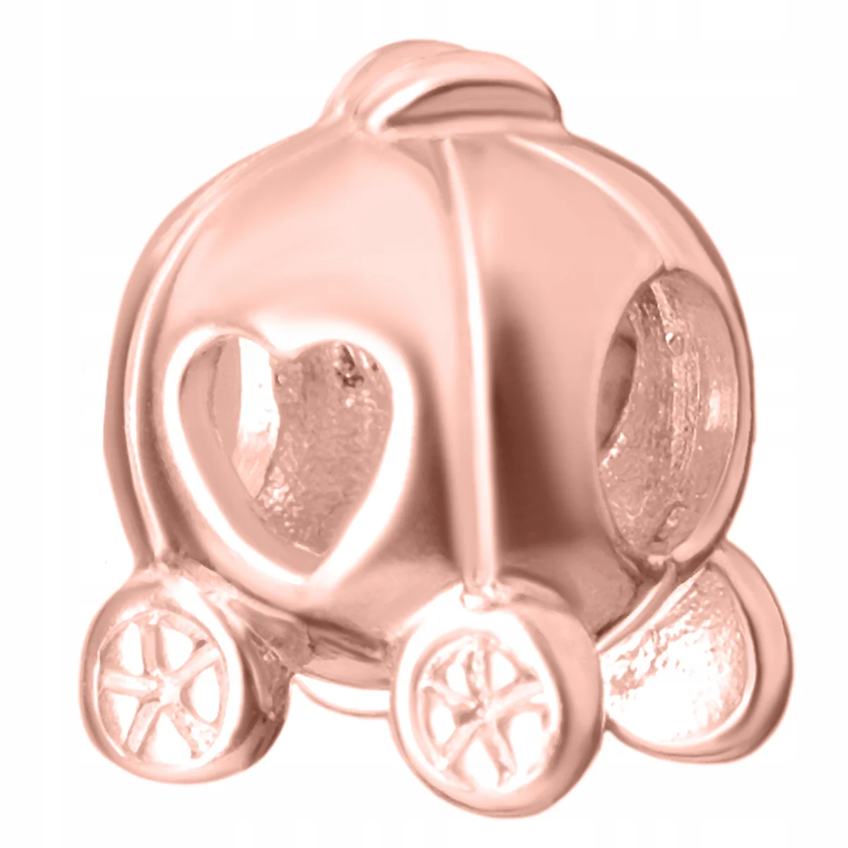 CHARMS Wózek Karoca Serce POZŁACANY 750 Bajka Disney Serduszko SREBRO 925
