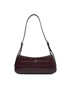 Calvin Klein Torebka Ck Croc Small LV04F3283G Bordowy - Torebki damskie - miniaturka - grafika 1