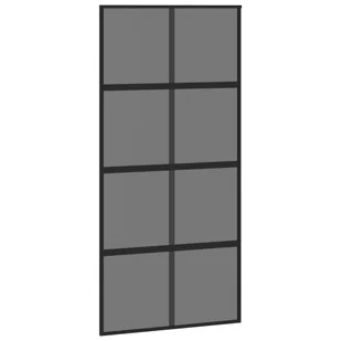 Drzwi przesuwne, czarne, 102,5x205cm, szkło hartowane aluminium 8721012120617 - Drzwi wewnętrzne - miniaturka - grafika 3