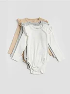 Body dla niemowląt - Reserved - Body z falbanką 3 pack - złamana biel - miniaturka - grafika 1