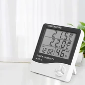 Stacje pogodowe - Stacja Pogodowa Pogody Termometr Higrometr Czujnik Sonda Zegar Budzik Meteo - miniaturka - grafika 1