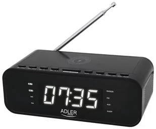 Radiobudzik z ładowarką bezprzewodową Adler AD 1192B Bluetooth AUX - czarny - Radiobudziki - miniaturka - grafika 1
