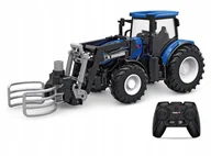 Zabawki zdalnie sterowane - Zdalnie Sterowany Niebieski Traktor z Chwytakiem do Słomy Mały Rolnik - miniaturka - grafika 1