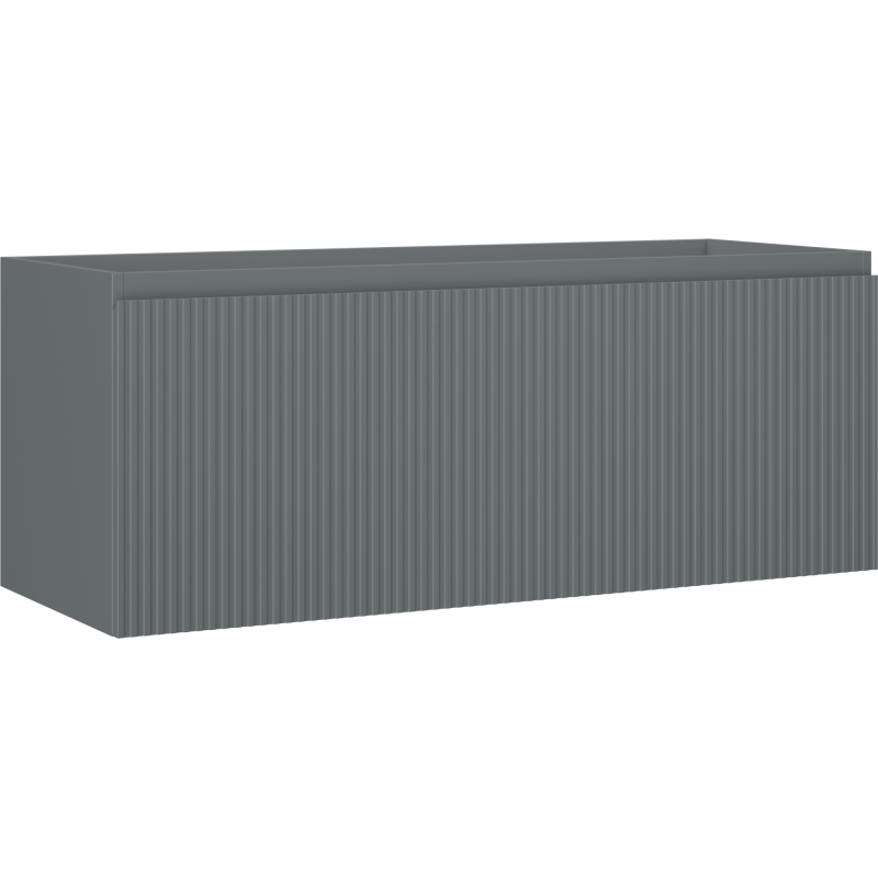 Mexen Rivel szafka łazienkowa podumywalkowa 120 cm, 1 szuflada, ryflowana , grafit mat - 91A20-12047-1-BF66