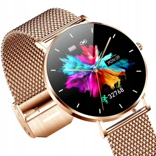 Smartwatch zegarek damski tryby sportowe kroki Alexa Manta różowe złoto - Smartwatch - miniaturka - grafika 1