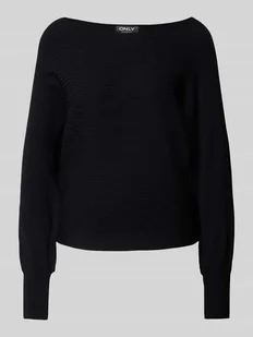 Sweter z dzianiny z dekoltem w łódkę model ‘ADALINE’ - Swetry damskie - miniaturka - grafika 1