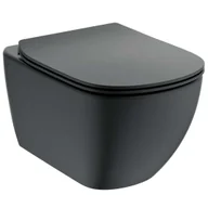 Miski WC - Ideal Standard Tesi - Toaleta wisząca z deską wolnoopadającą, Aquablade, czarna T3546V3 - miniaturka - grafika 1