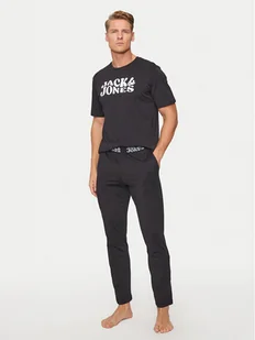 Jack&Jones Piżama Elton 12266998 Czarny Standard Fit - Piżamy męskie - miniaturka - grafika 1
