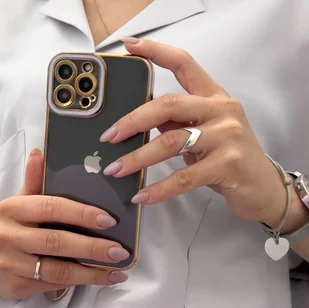 Fashion Case etui do iPhone 12 żelowy pokrowiec ze złotą ramką czerwony - Etui i futerały do telefonów - miniaturka - grafika 5