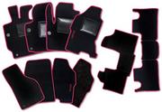 Dywaniki samochodowe - Zestaw Maty wykonane dla CITROEN C3 roku od 2009 do 2016 roku w dywanach samochodowych Made in Italy Kolor CZARNY krawędzie Fuksja - miniaturka - grafika 1