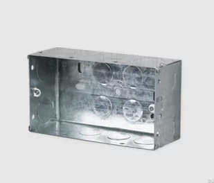Puszka metalowa angielska 2G 130x70x47 - Puszki elektryczne i akcesoria - miniaturka - grafika 1