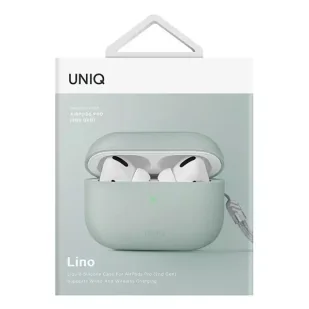 Etui ochronne na słuchawki UNIQ etui Lino AirPods Pro 2 gen Silicone miętowy/mint green - Akcesoria do słuchawek - miniaturka - grafika 5