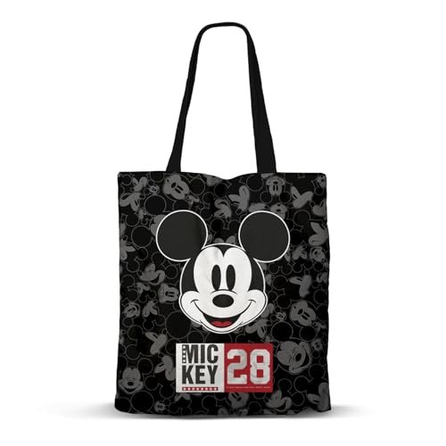 Disney Mickey Mouse Year Fan torba na zakupy, czarna, 33 x 40 cm, Czarna Myszka Miki, Jeden rozmiar, Torba na zakupy FAN