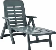 Leżaki ogrodowe - Elior Zielony regulowany leżak ogrodowy z podłokietnikami - Dantes - miniaturka - grafika 1