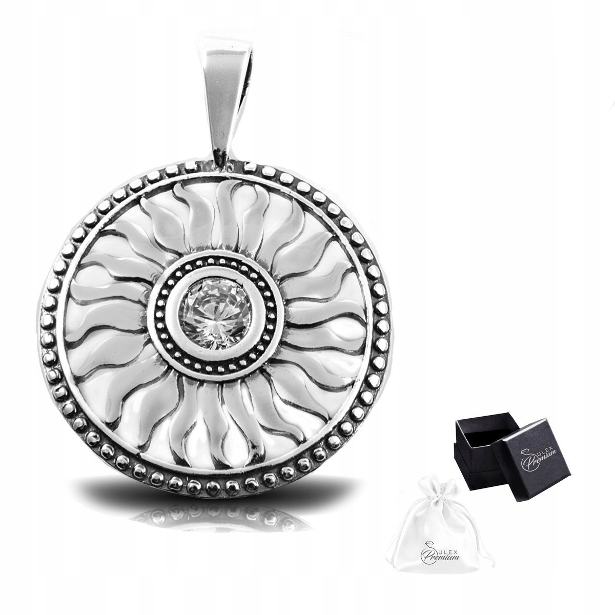 Zawieszka Srebro pr. 925 Elegancki Wisiorek Słoneczko z Cyrkonią dla Niej