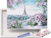 Malowanie po numerach - Malowanie po numerach Paryskie róże - Wieża Eiffla / beliart - miniaturka - grafika 1