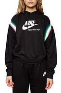 Bluzy damskie - Nike Damska bluza sportowa Heritage Po Hoodie czarny Czarny/Sail/White XXL - miniaturka - grafika 1