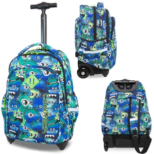 CoolPack Plecak na kółkach Junior Wiggly Eyes Blue B28034 - Plecaki szkolne i tornistry - miniaturka - grafika 1