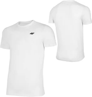 Bawełniana koszulka męska T-shirt 4F biały XXL - Koszulki męskie - miniaturka - grafika 1