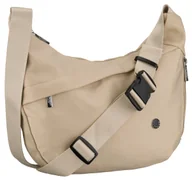 Torebki damskie - Torebka damska na ramię PETERSON mała listonoszka saszetka miejska na suwak kieszonki lekka beżowa - miniaturka - grafika 1