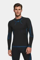 Bluzy sportowe męskie - Bluza termoaktywna męska Alpinus Lillehammer AO11575 czarno-niebieski - miniaturka - grafika 1