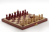 Gry planszowe - Szachy Królewskie intarsjowane druk wiśniowe/dąb-brzoza//producent - miniaturka - grafika 1