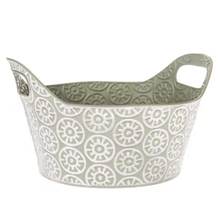 Osłonka metalowa na doniczkę z uchami Farisa zielony, 27 x 15,5 x 23,5 cm - Donice - miniaturka - grafika 1