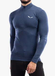 Bluza Salewa Zebru Medium Warm AMR 1/2 Zip Tee - denim - Bluzy sportowe męskie - miniaturka - grafika 1