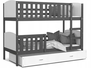 Łóżko piętrowe 190x80 szare białe Tami - Łóżka dla dzieci i młodzieży - miniaturka - grafika 1