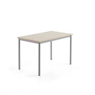 Stół SONITUS PLUS, 1200x700x760 mm, laminat HPL jesion, redukcja hałasu, szary aluminium - Meble do szkół i przedszkoli - miniaturka - grafika 1