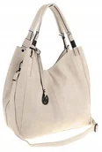 Plecaki worki - Tommasini Torebka Damska Listonoszka Duża Torba Shopper Worek 2692 Beżowa - miniaturka - grafika 1