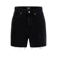 Spodenki damskie - Damskie Spodenki GUESS MANOLA SHORT W3GD50D4ZM1-PLA1 – Czarny - miniaturka - grafika 1