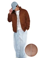 Kurtki męskie - TRENDYOL MAN MĘSKA KURTKA JEDNORZĘDOWA Z PIKOWANIEM BRĄZOWA XL 5DA - miniaturka - grafika 1