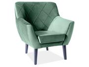 Fotele - Signal Fotel KIER 1 VELVET tapicerowany, zielony BLUVEL 78, nogi kolor wenge - miniaturka - grafika 1
