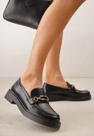 Mokasyny damskie - Czarne Eleganckie Mokasyny VICES z Aplikacją i Wkładką ze Skóry Naturalnej Arinatta - miniaturka - grafika 1