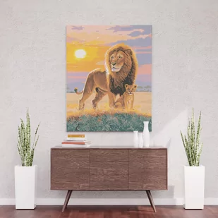 Wyprawa króla lwa - Malowanie po numerach 50x40 cm - Malowanie po numerach - miniaturka - grafika 1