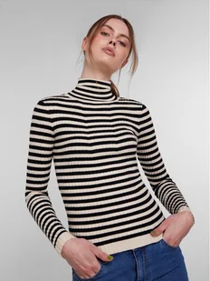 Pieces Golf 17115049 Beżowy Slim Fit - Swetry damskie - miniaturka - grafika 1