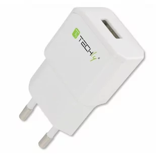 Techly Ładowarka sieciowa Slim USB 5V 2.1A biała 022373 - Kable komputerowe i do monitorów - miniaturka - grafika 1
