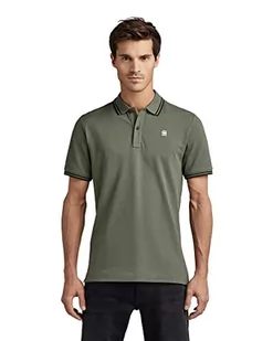G-STAR RAW Dunda Slim Stripe męska koszulka polo, Zielony (Lt Hunter D17127-5864-8165), XS - Koszulki męskie - miniaturka - grafika 1