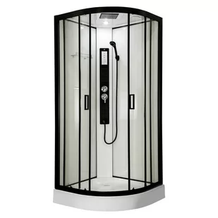 KERRA Kabina z hydromasażem czarny profil 90x90 Petrus Petrus 90 - Kabiny z hydromasażem - miniaturka - grafika 1