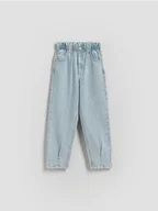 Spodnie i spodenki dla dziewczynek - Reserved - Jeansy baggy high waist - niebieski - miniaturka - grafika 1