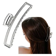 Ozdoby do włosów - Klamra do Włosów Srebrna Duża XXL Spinka Francuska Metalowa i Wytrzymała - miniaturka - grafika 1