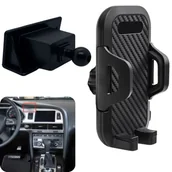 Uchwyty samochodowe do telefonów - ADAPTER DO UCHWYTU NA TELEFON AUDI A6 2005-2011 UCHWYT CARBON - miniaturka - grafika 1