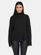 Swetry damskie - ONLY Golf Queenie 15330680 Czarny Loose Fit - miniaturka - grafika 1