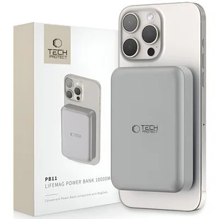 Powerbank TECH-PROTECT PB11 LifeMag MagSafe 10000 mAh 15W Tytan | Bezpłatny transport - Powerbanki - miniaturka - grafika 1