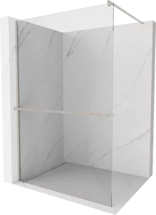 Mexen Kioto+ ścianka prysznicowa z półką Walk-in 80 x 200 cm, transparent, nikiel szczotkowany - 800-080-121-97-00 - Ścianki i drzwi prysznicowe - miniaturka - grafika 1